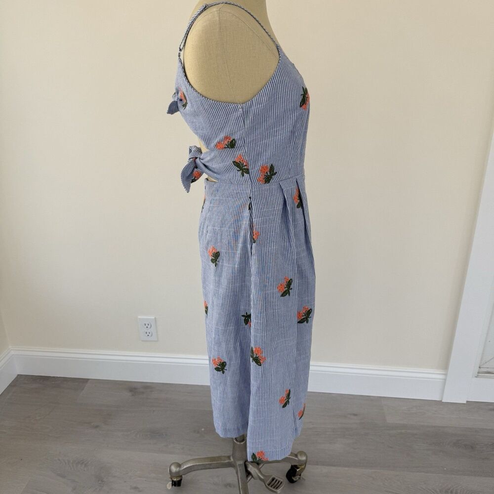 JOA Just One Answer Dress Striped Size M Coastal Cowgirl Embroidered Flowers - Picture 5 of 12